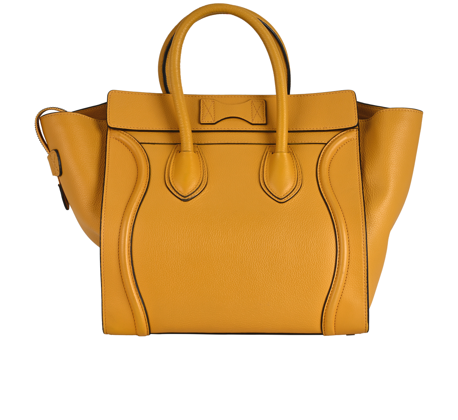 Large Luggage, &pound;550, Handbags, Yellow, Leather, Back view